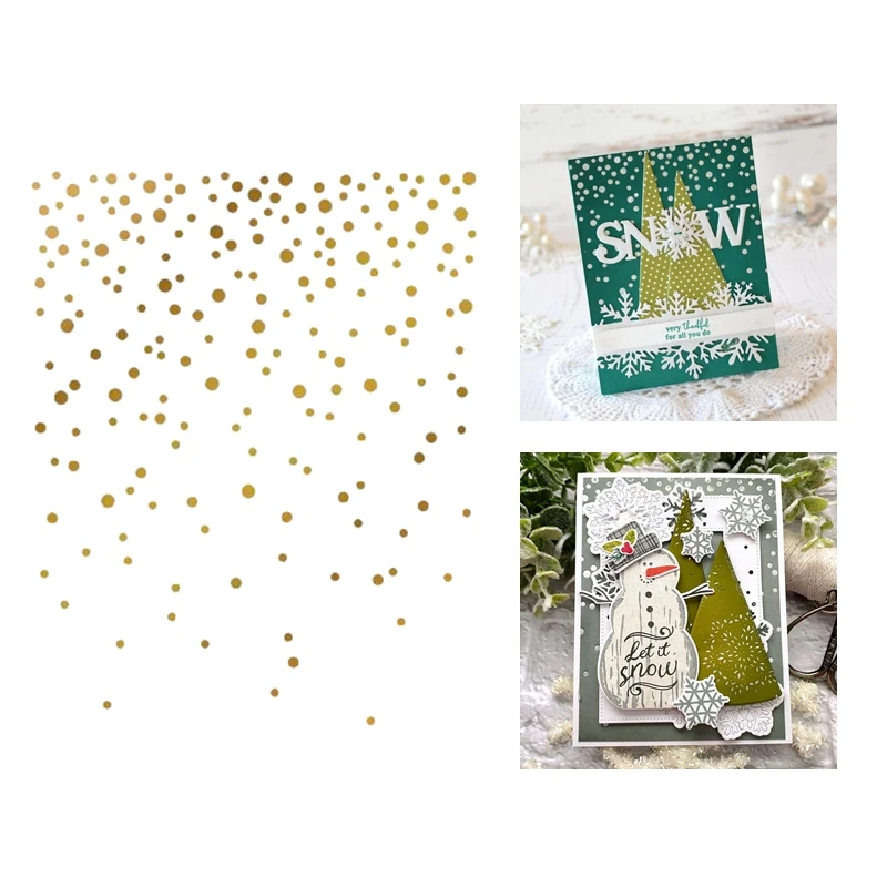 

Cascading Dots Christmas Hot Foil Plate New 2022 Scrapbooking for Paper Making Frames Card Craft no Stamp Cutting Dies