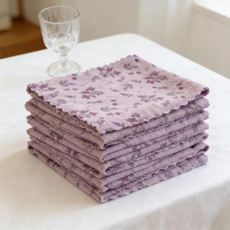 

4/10PCS Flower Kitchen Washing Dish Rags , Kitchen Towels Soft Absorbent Microfiber Dishcloth Cleaning Cloth