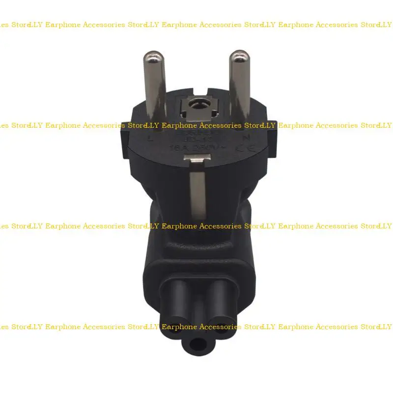 462E EU4.8 Europe Male to IEC C5 Female Travel Power Adapter EU 4.8mm 2 Prong Receptacle to C5 Power Converter Connector