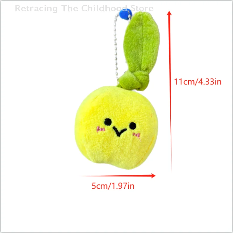 Cute Funny Green Leaf Orange Plush Doll Stuffed Toy Keyring Pendant Backpack Charm Bag Hanging Ornaments Kids Ragdoll Girl Gifts