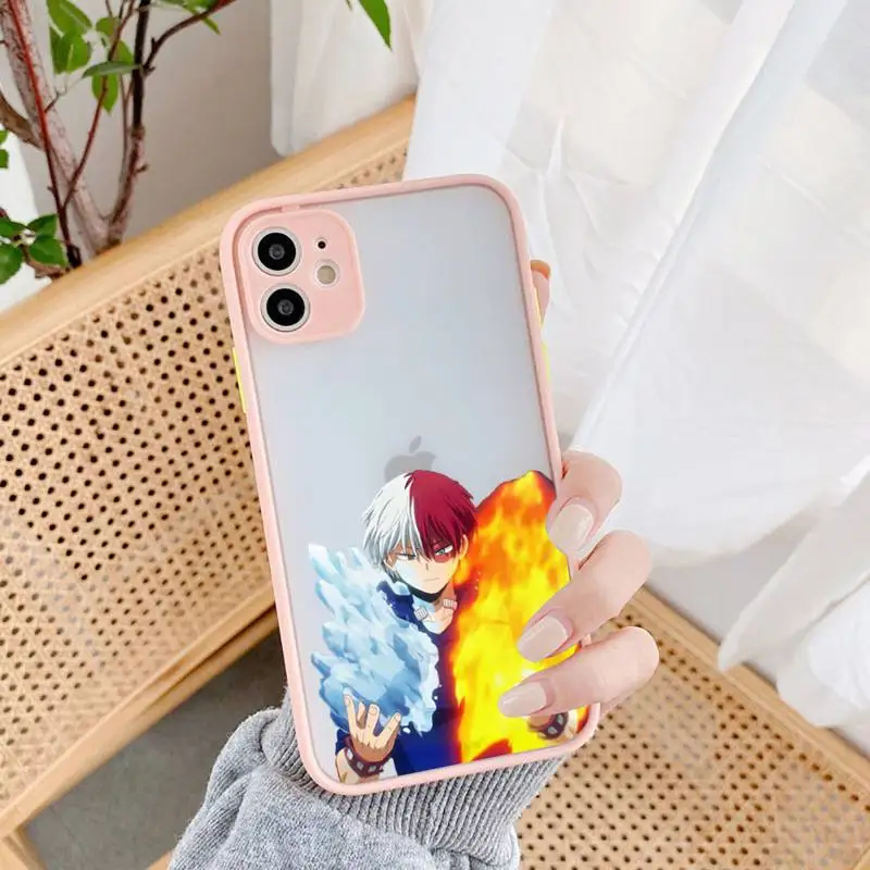 TOPLBPCS Shoto Todoroki Phone Case for iPhone X XR XS 7 8 Plus 11 12 13 pro MAX 13mini Translucent Matte Case