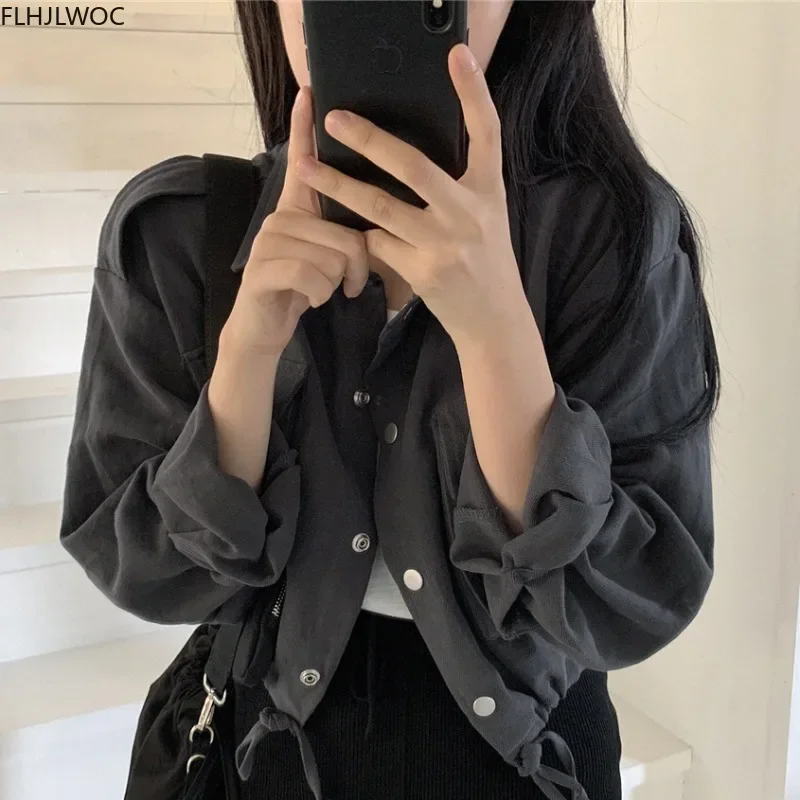 

2025 Fall Autumn Short Coat Outerwear Cute Sweet Preppy Korea Japan Style Retro Vintage Women Crop Single Breasted Short Jackets