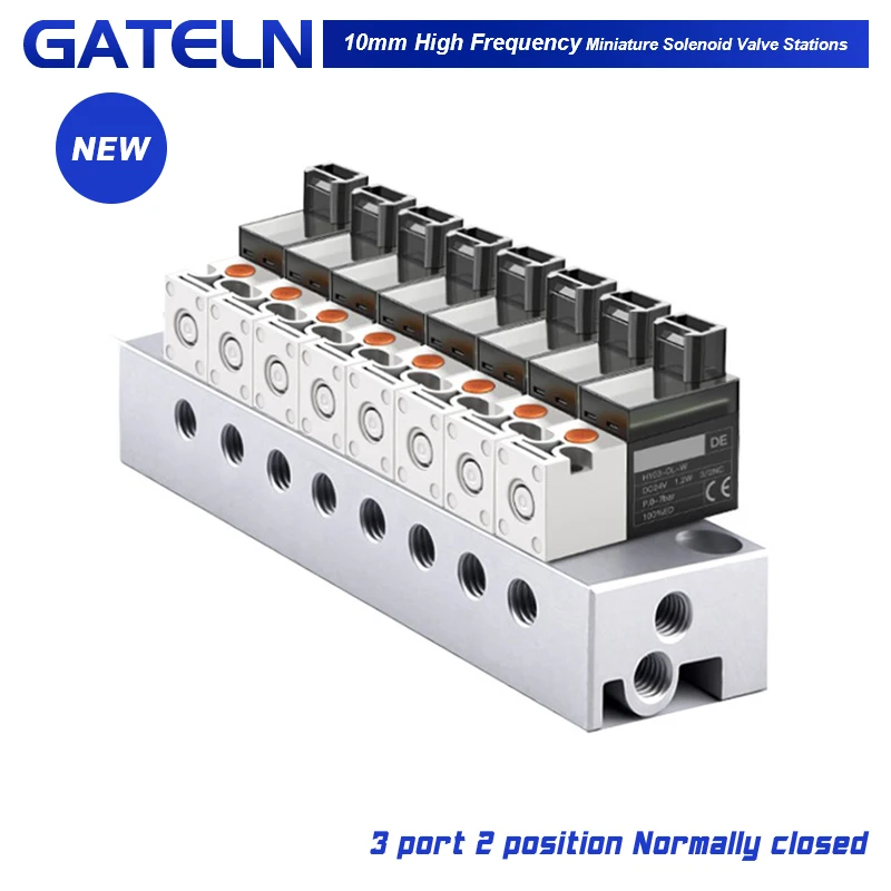 Normally closed 3 port 2 position 10mm High frequency miniature solenoid valve 30Hz DC24V DC12V DC6V vacuum valve Station