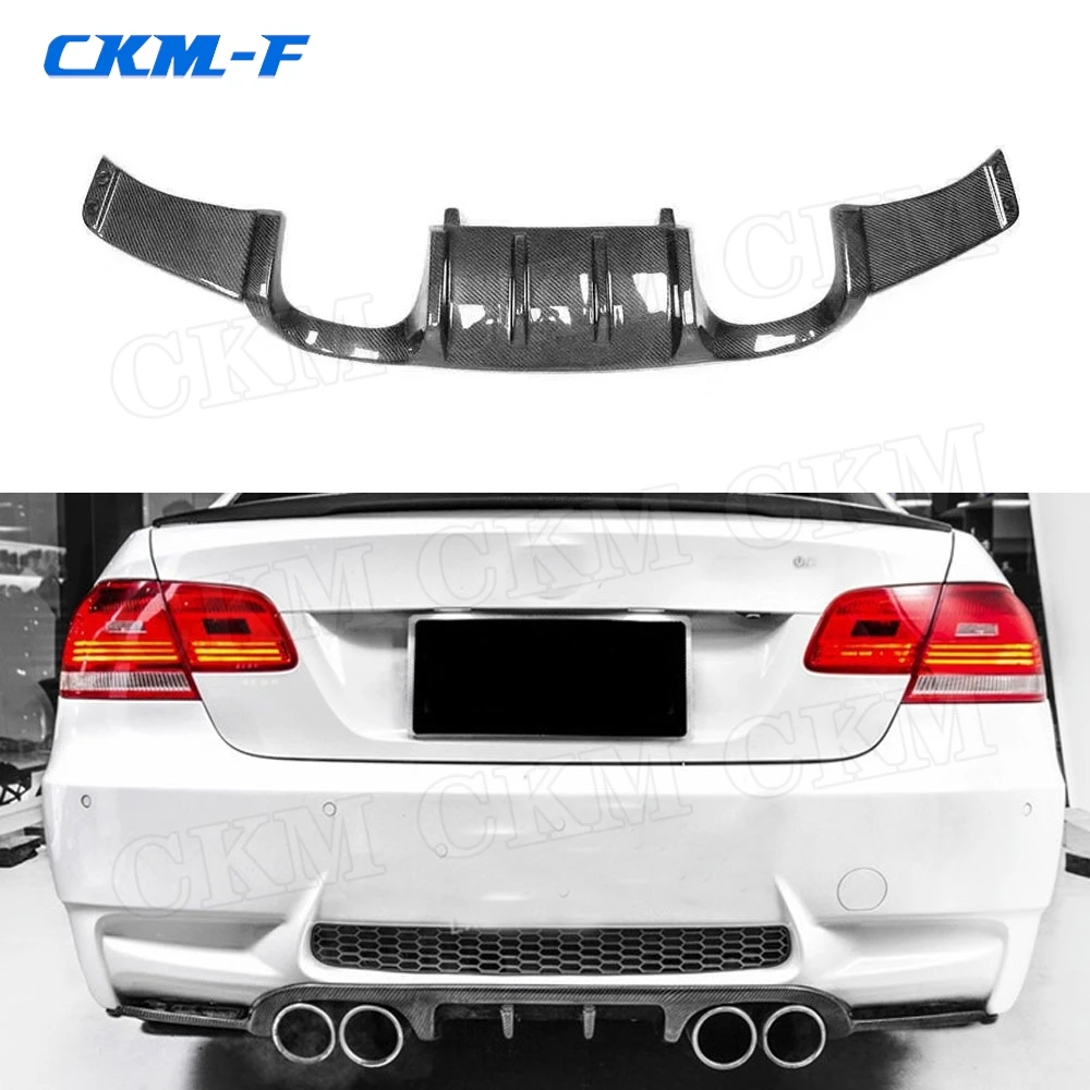 Carbon Fiber Rear Diffuser Spoiler for BMW 3 Series E92 M3 2008-2013 H Style FRP Back Bumper Lip Guard Direct installation