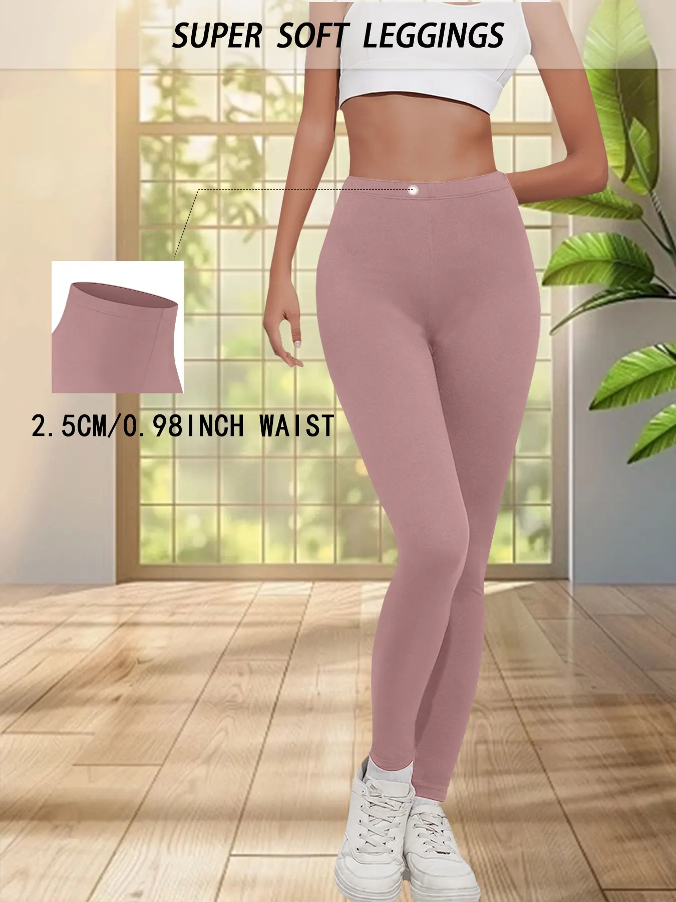 

Women's Super Soft Leggings High Elasticity No See Through Workout Yoga Running Athletic Push Up Gym Long Fitness Leggings