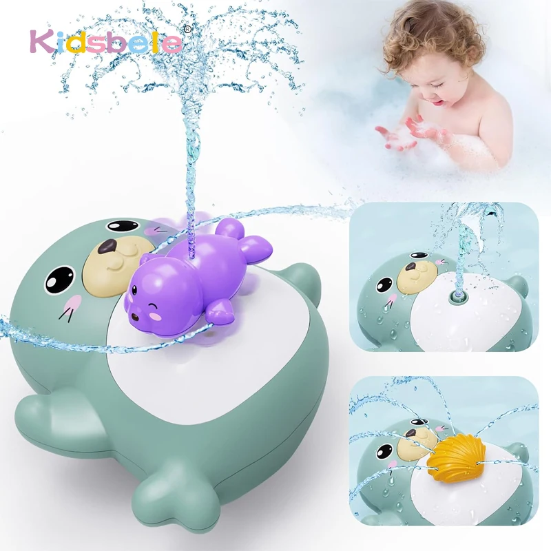 

Baby Bath Toys Sea Lion Deluxe Rotating Sprinkler Water Bath Toys for Kids Ages 1-3 Interactive Bathtub Swimming Pool Toy