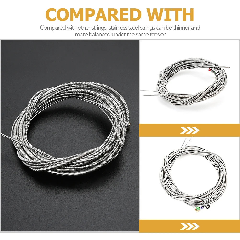 

1Set Bass String Set High Grade Metal Strings Strong Not Easy to Deform Replacement for Bass Guitar Sturdy Sound Performance