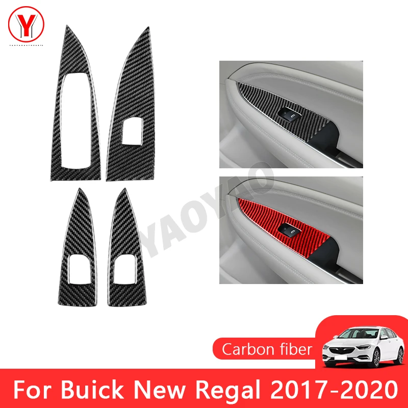 

Door Window glass Lift Control Switch Panel Cover Car Interior Trim Accessories Carbon Fiber For Buick Regal 2017-2020