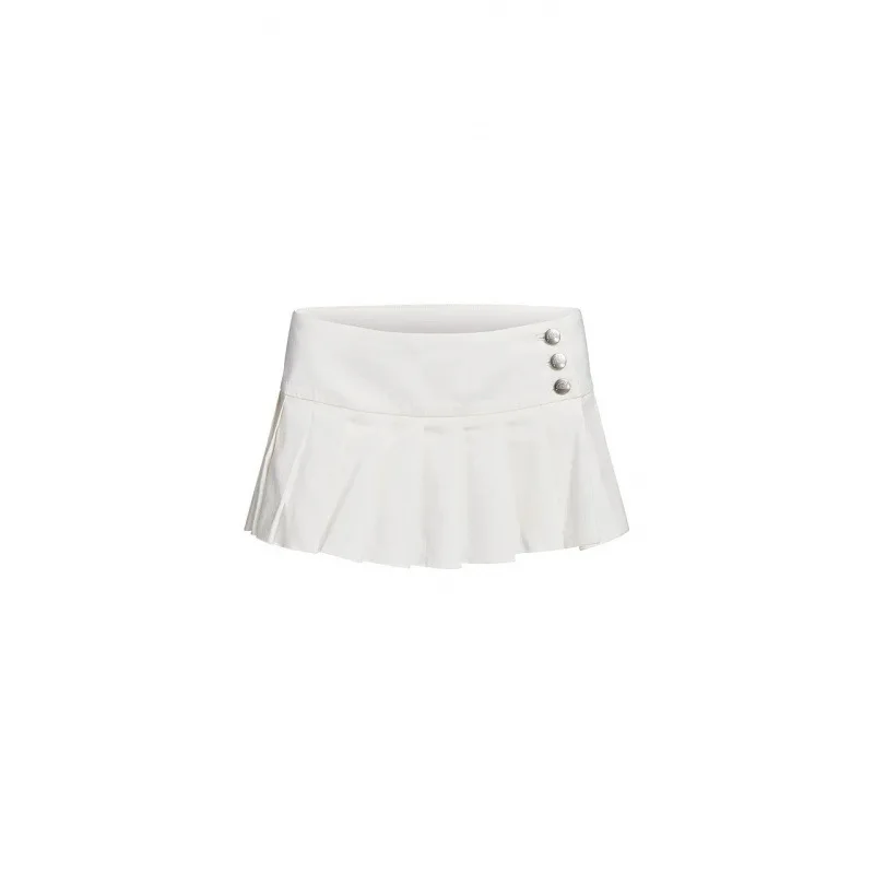 25SS iamgia Sexy Bar Spice Girl High Waist Slim Fashion Peplum Black and White Pleated Skirt A-line Skirt Slim