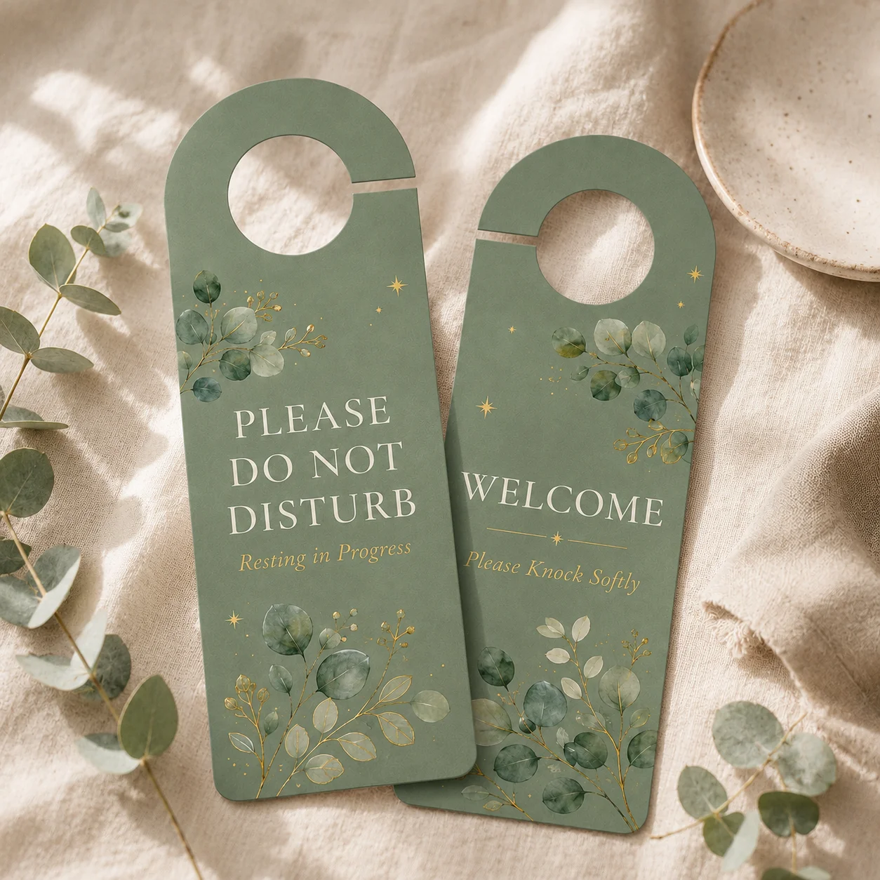 Custom Door Handle Hanger Double-Sided Personalized Door Sign with Name Message for Hotel Bedroom Office Home Room Privacy Decor