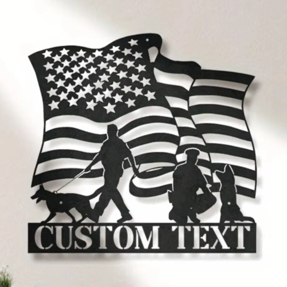 

Classic Metal Sign Personalize with Text for Patriotic Wall Hanging and Gift for Law Enforcement Custom Sign Wall Sculptures