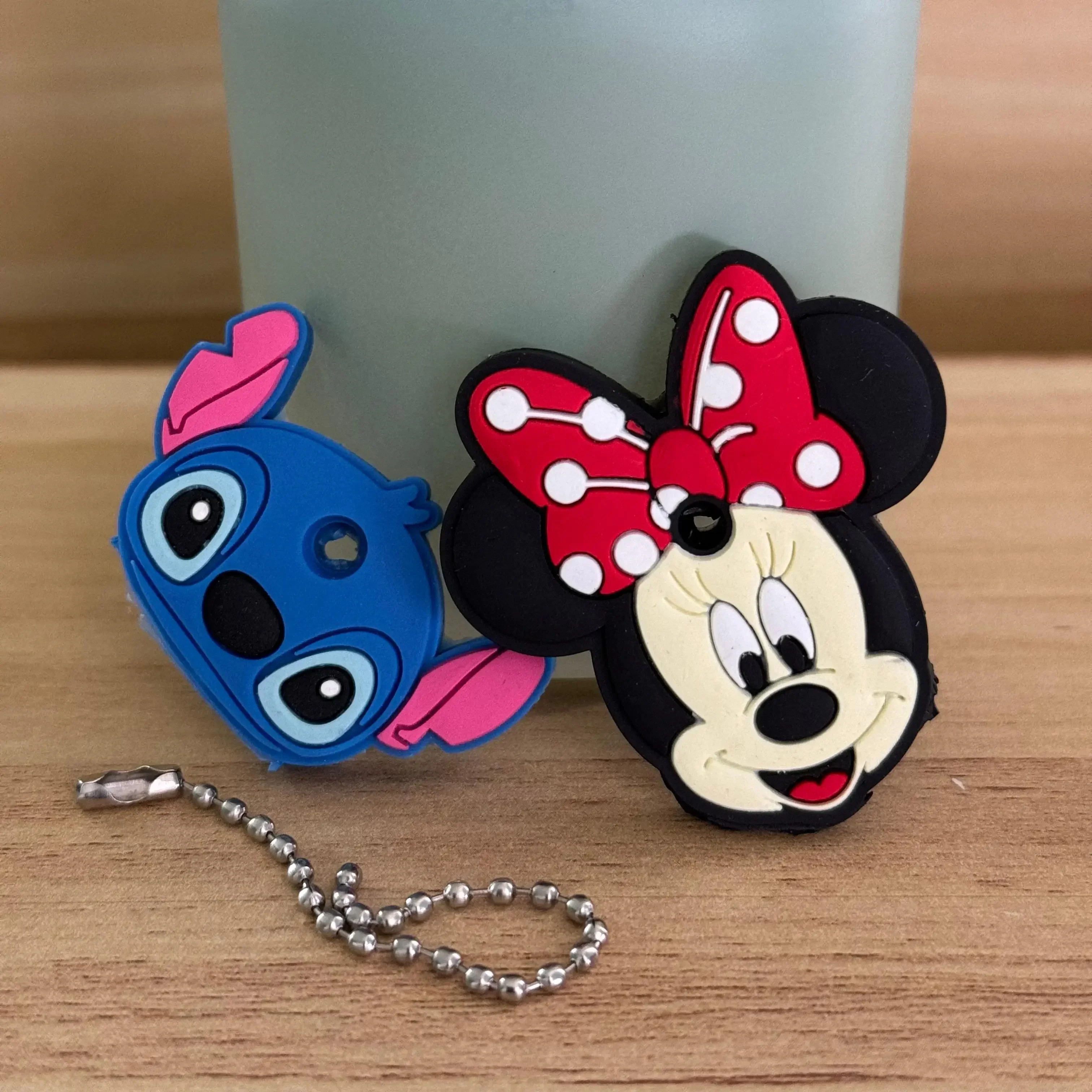 Cartoon Soft Silicone Protective Key Case Cover for Key Control Dust Cover Holder Women Cute Small Key Chain Pendant Keyring