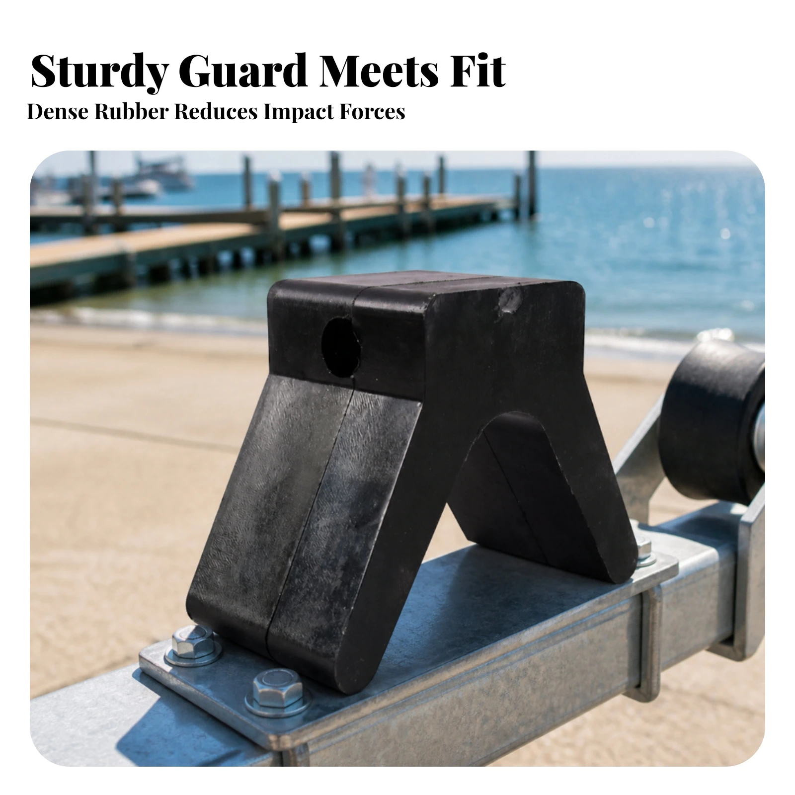 Boat Trailer Bow Stop Heavy-Duty Boat Trailer Rubber Bow Stop Hardware Pre-Drilled Snug Fit for Kayakers, Marine Transport