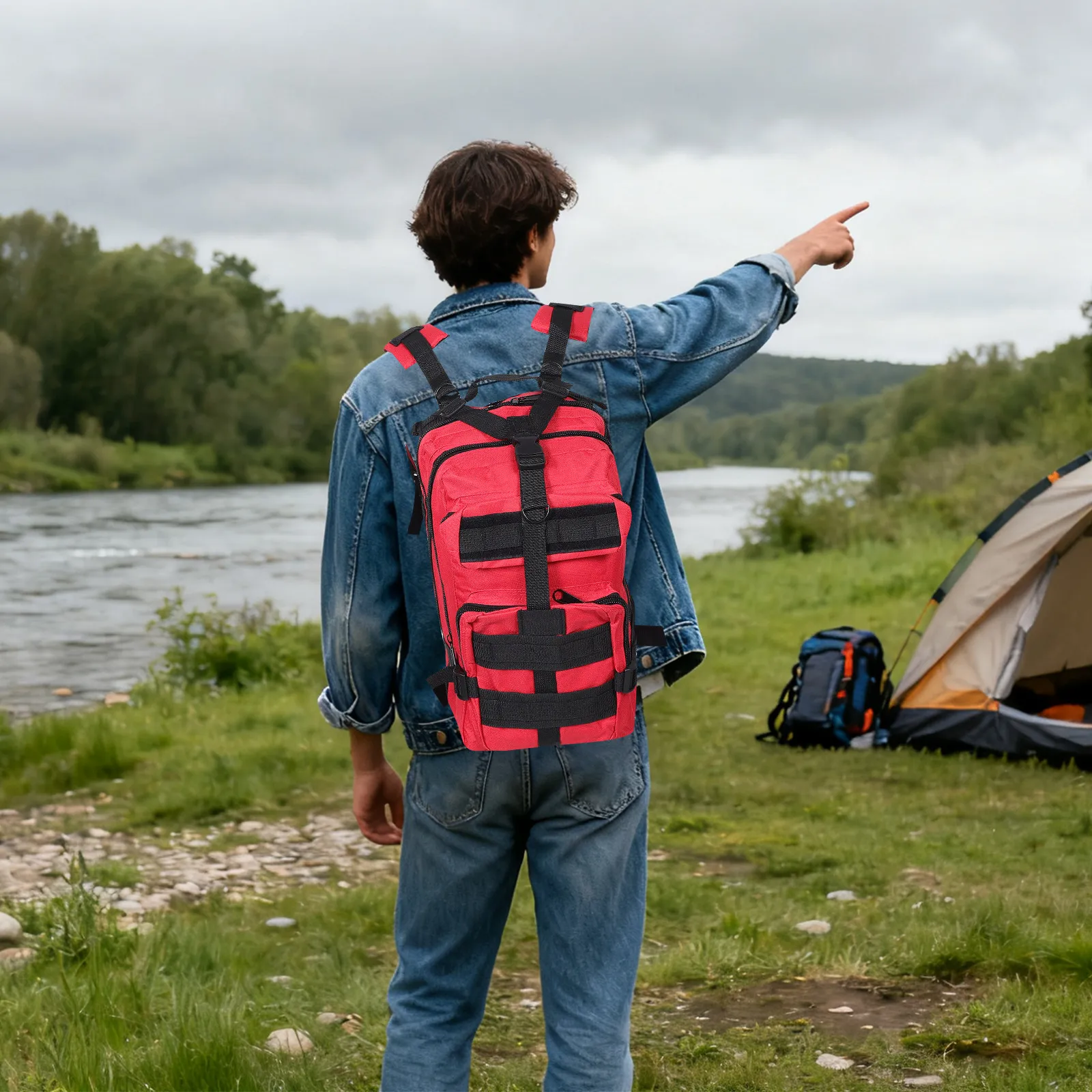 

Красный тактический рюкзак для активного отдыха из ткани Оксфорд, большой вместимости, для походов, кемпинга, альпинизма, треккинга, велоспорта и путешествий