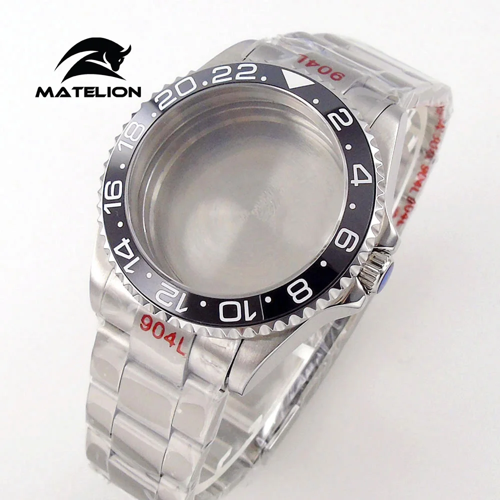 Matelion 20ATM Dive 40 mm SUB-Gehäuse, passend für NH35 NH34 GMT ETA 2824 PT5000 Uhrengehäuse, Stahlarmband, Saphirglas, 120 Klicks, Schiebeschnalle 8