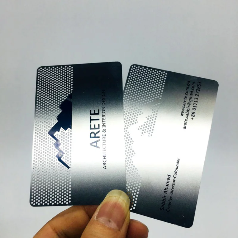 Customized     Aluminum Stainless Steel VIP Credit Print Business Cards Business Metallic Visit Name Metal Card  Bus