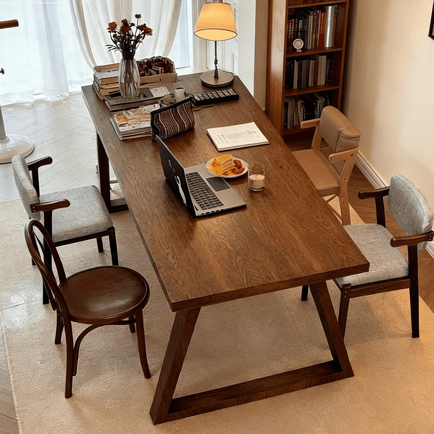 

Living room large long desk reading study table student home study desk large board table double computer table