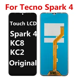 6.52inch Original For Tecno Spark 4 KC8 KC2 LCD Display Touch Screen Digitizer Assembly For Tecno KC8 LCD Repair Parts