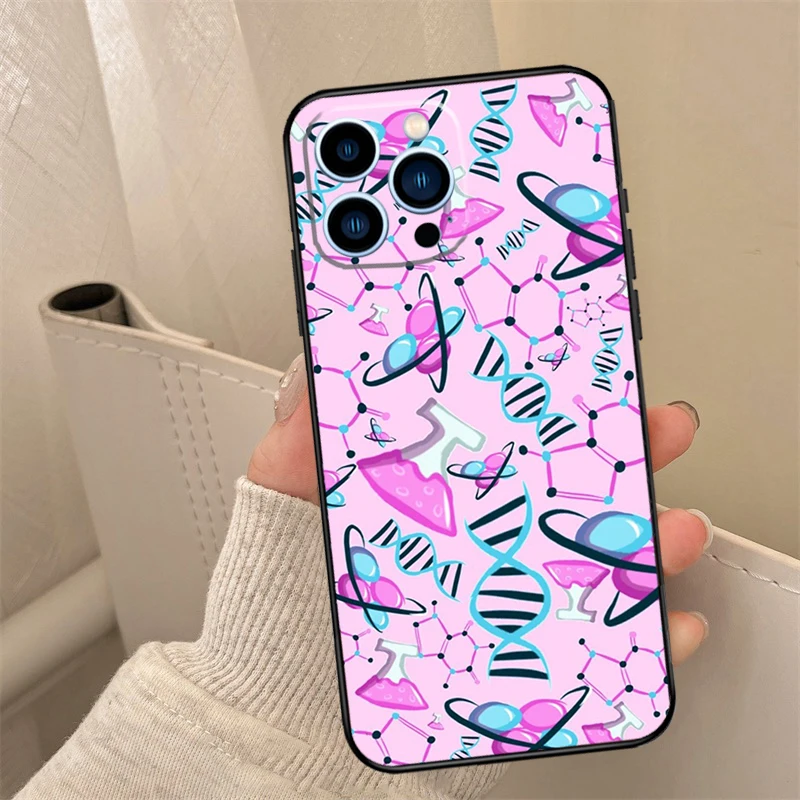 Science DNA Chemistry Phone Case For iPhone 17 16 15 14 13 12 11 Pro Max mini 15 16 Plus 16e 17 Air Cover Coque