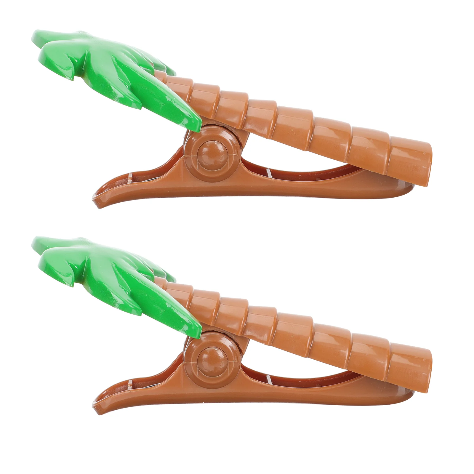

2 Pcs Coconut Tree Shaped Plastic Beach Clips Multifunctional Windproof Towel Holder Quilt Clothes Drying Non Strong