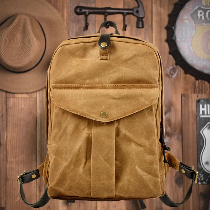 Men Daypacks Vintage Canvas Travel Backpack leather School bag Casual Fashion Waterproof Outdoor Bag Women Backpack Mochilas