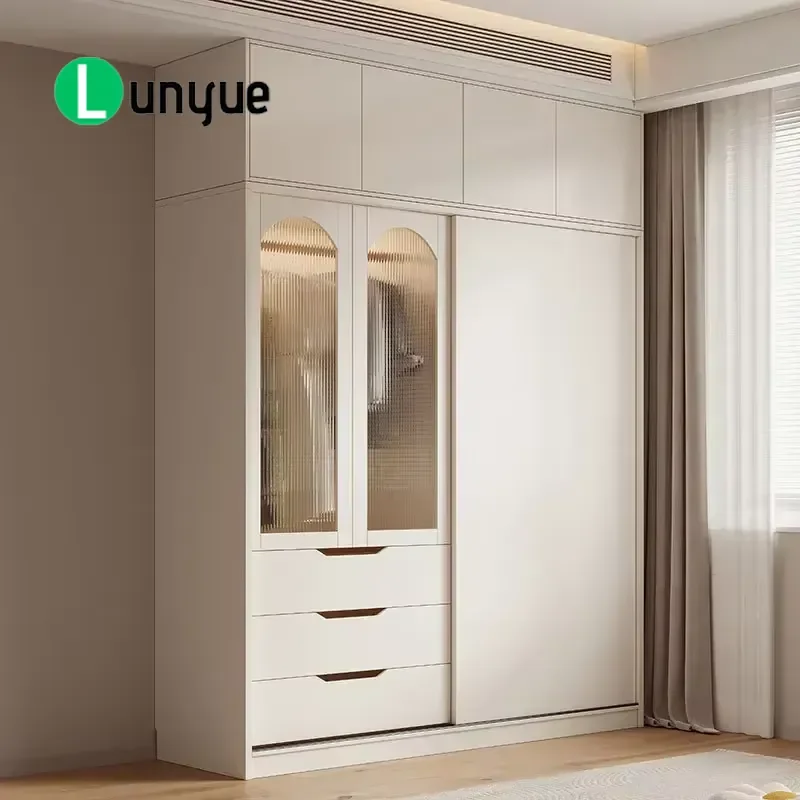 Modern Glass Wardrobe for Bedroom Durable Reinforced Frame Stable Structure Easy Assembly Easy to Clean Premium Quality
