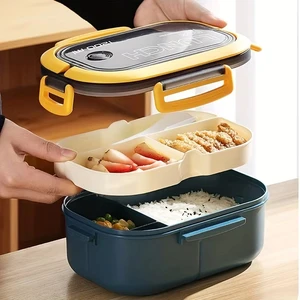 Doppelte Lunchbox für Kinder, Lebensmittelbehälter, tragbare Fächer, Bento Lunchbox, umweltfreundlich, Outdoor, Camping, Picknick 11 Hauptverkaufsutensilien Tupperware - №11
