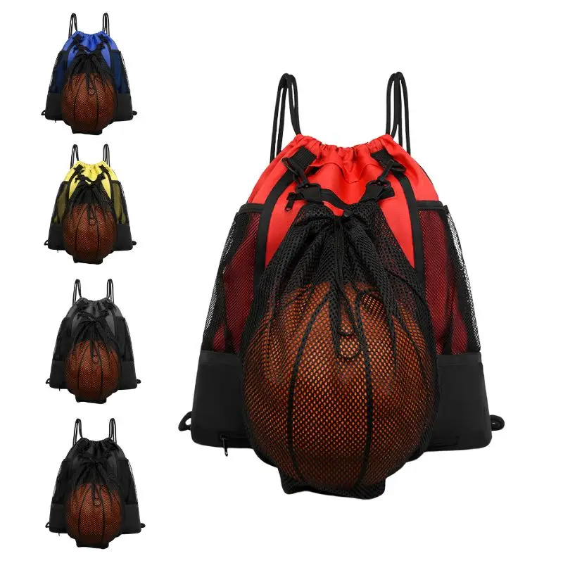 

Drawstring Basketball Backpack for Boys, Foldable Soccer Backpack Gym Bag Sackpack Sports Sack with Detachable Ball Mesh Bag