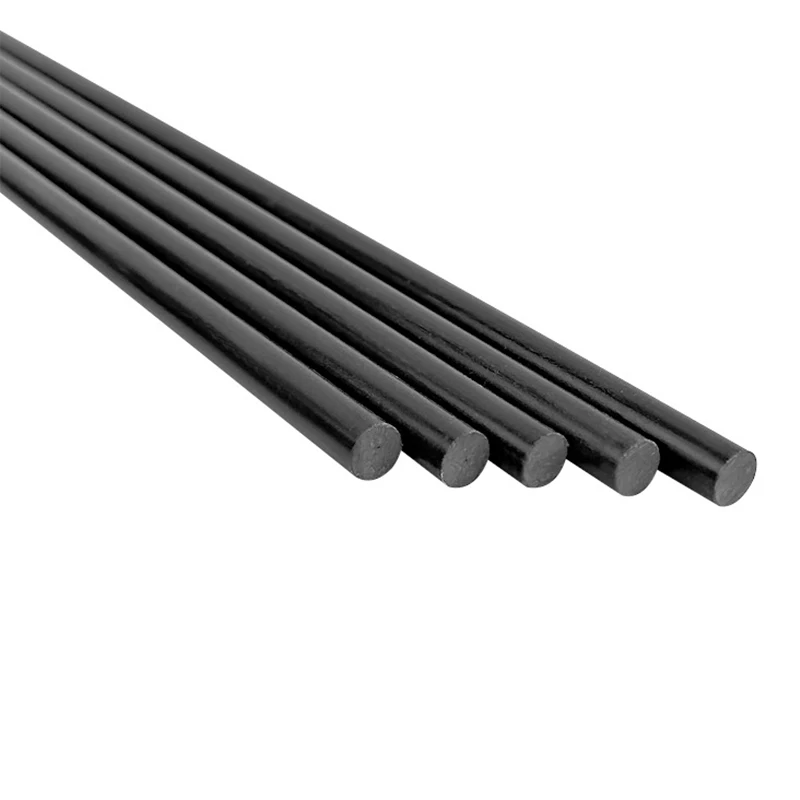 10PC Black Glass Fiber Rod All Diameters 1mm-13mm Solid Fiberglass Round Bars Arch Tent Mosquito Net Bracket Length 500mm