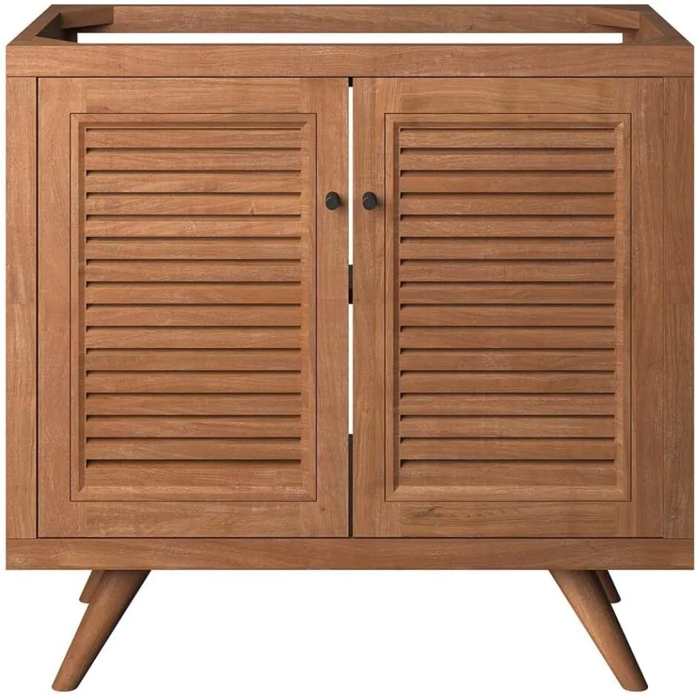 خزانة حمام من خشب الساج مقاس 36 بوصة مع لمسة نهائية طبيعية، حوض حوض غير متضمن #5