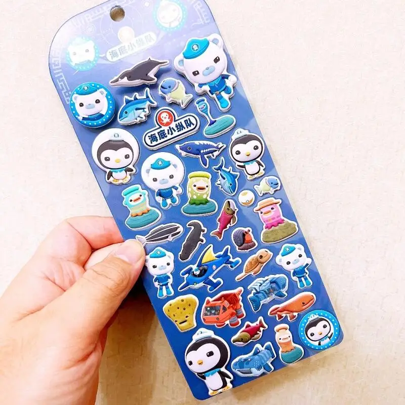 4Pcs Octonauts Kwazii Barnacles 3D 버블 스티커 소년 스케이트 보드 자전거 장식 퍼즐 Diy 데스크탑 장식 장난감 선물