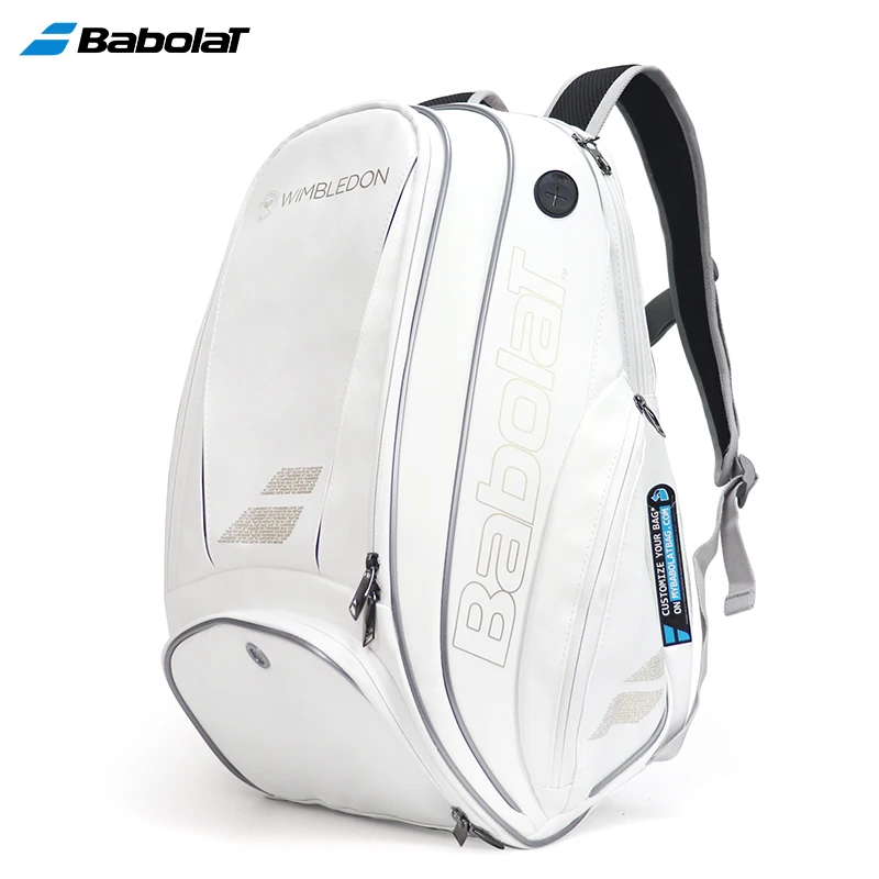 Babolat-mochila De tenis para hombre y mujer, bolsa De almacenamiento duradera De color oro blanco, 2 paquetes, PU, Squash De pádel, accesorios para