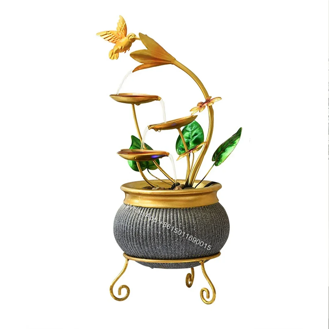 Creative Water Fountain Feng Shui Wheel Ball Water Cycle Decoration Desktop Humidifier Water Feature Small Rockery Gift