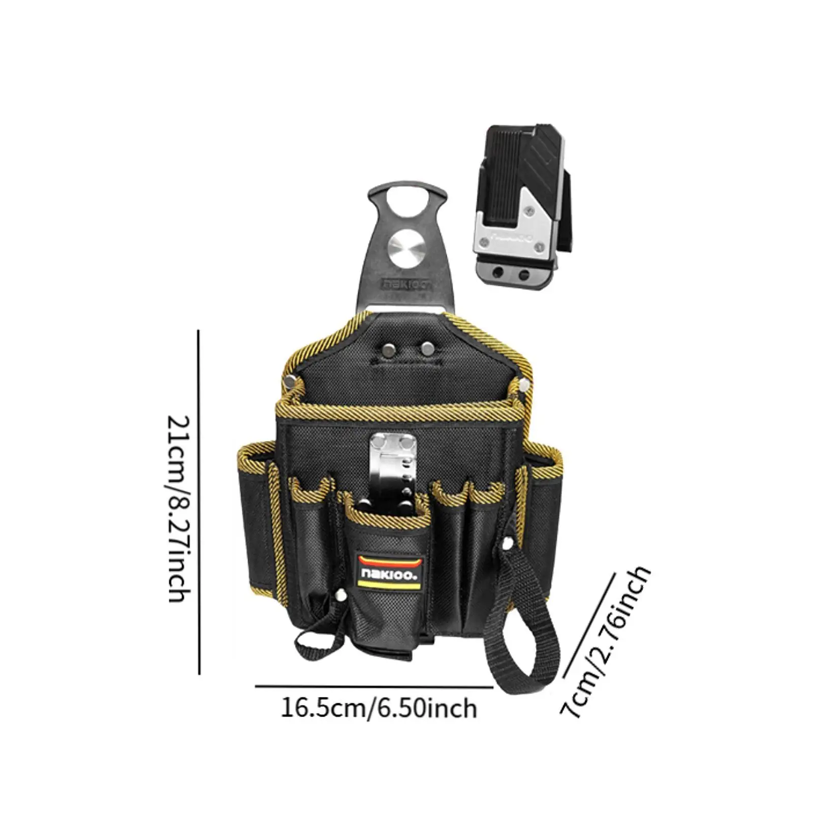 複数のポケット付きベルトクリップ付きツールポーチ、コンパクトな多目的アンチスクラッチ、ウエストツールバッグ、電気技師用ポータブル