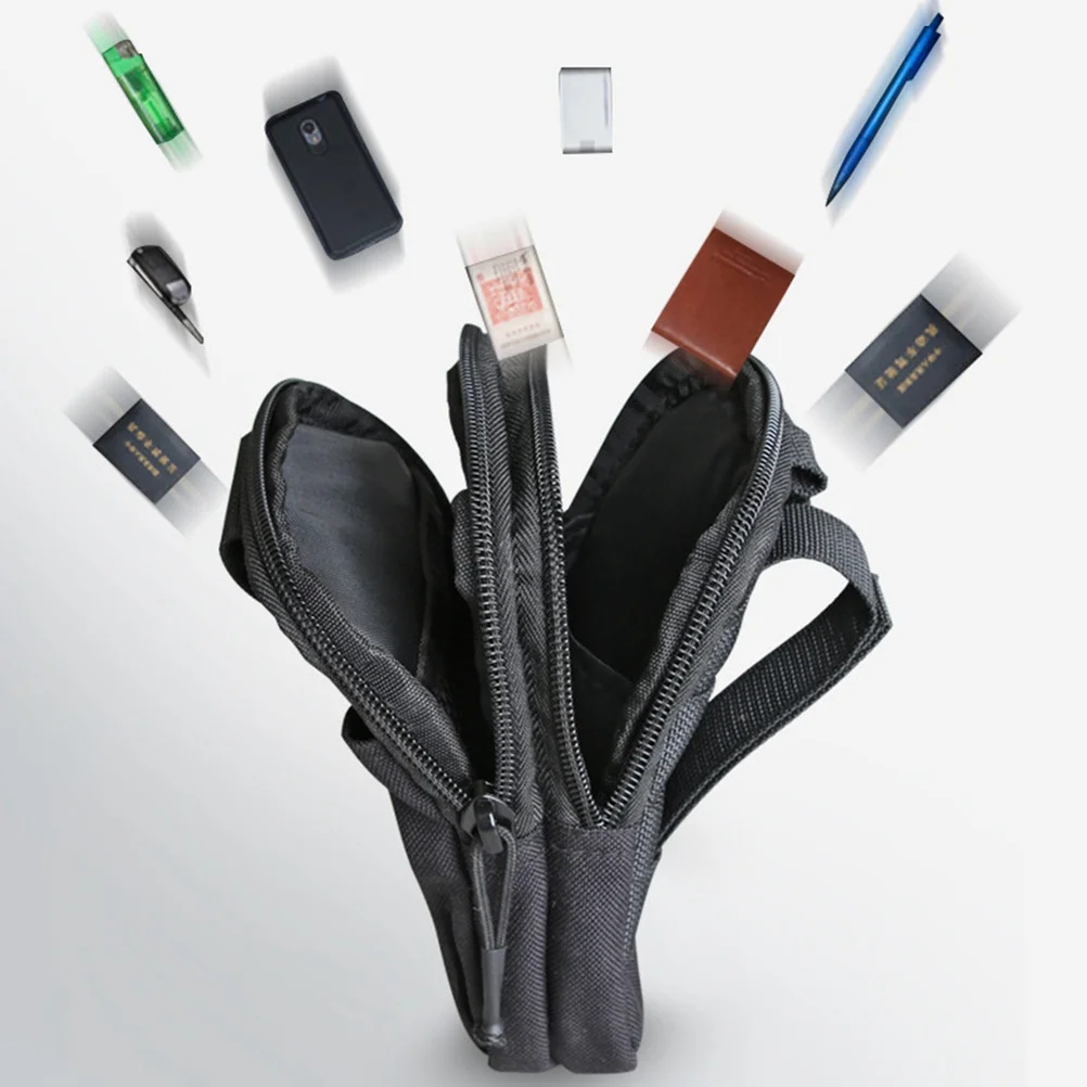 

Tactical Waist Pack Black Durable Lightweight Outdoor Waist Pouch Multifunctional Phone Pen Holder for Hunting Camping Travel