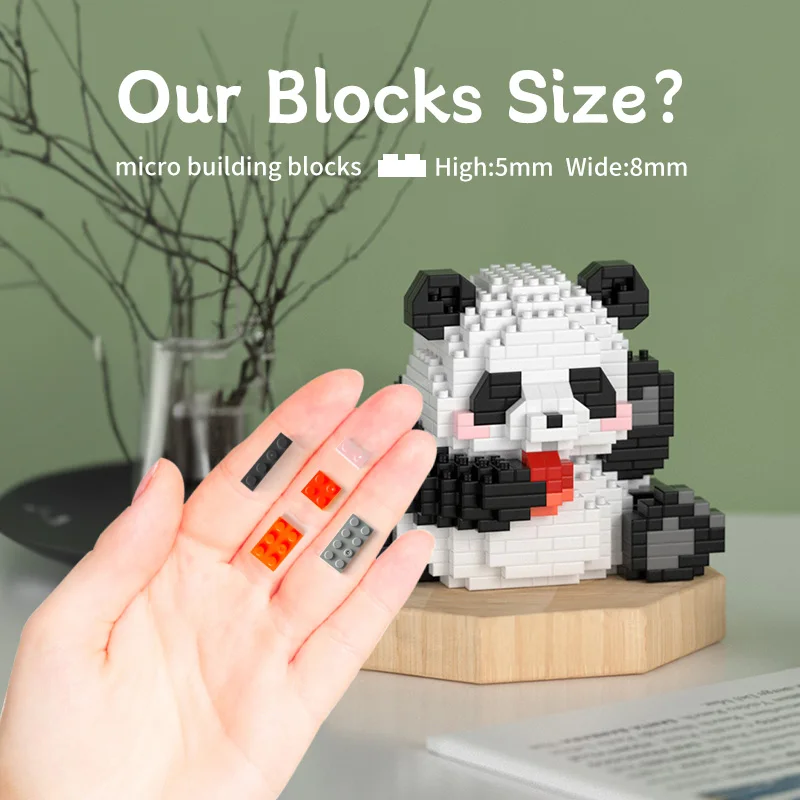 Mini blocs de construction définit des blocs de construction Panda mignon une boîte deux façons de jouer aux animaux blocs de construction jouets