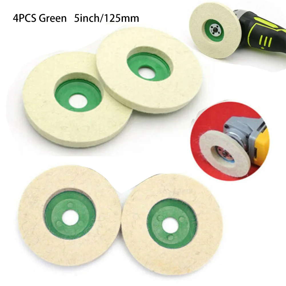 100/125mm Wool Felt Polishing Grinding Wheel Pad Angle Grinder Buffing Wheels  For Metal Marble Glass Ceramics Polishing Wheel