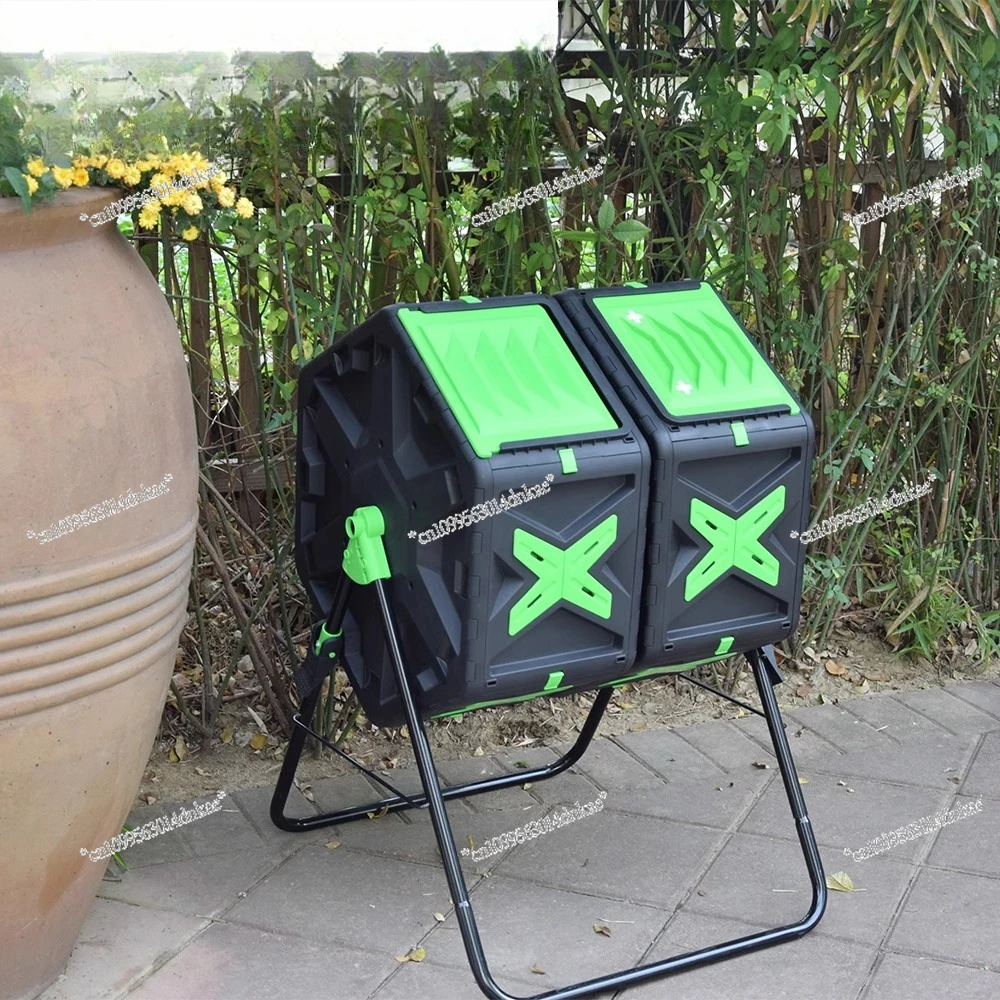 Outdoor Garden No-Turn Pile Aerobic Compost Bucket with Bracket - Fermentation Bucket for Homemade Organic Gardening