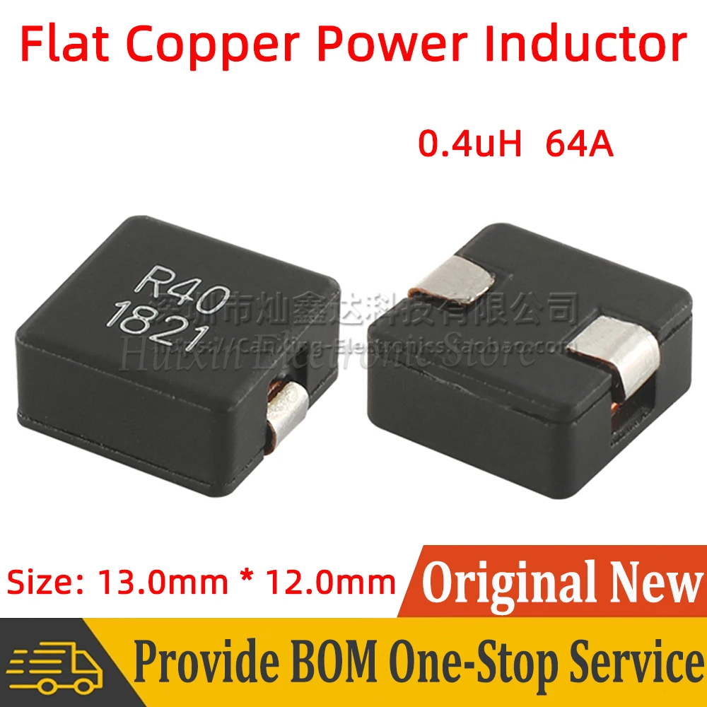 

5pcs SMD SMT Moulding Shield Power Inductor R40 Inductance 0.4uH 64A High Current Flat Copper Filter Low Profile 13*12*5MM
