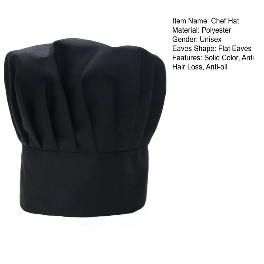 Keuken Catering Werk Chef Hoed Mannen Vrouwen Effen Kleur Witte Chef Hoed Anti Haaruitval Gorro Cocinero Bakken Koken Kostuum Hoed