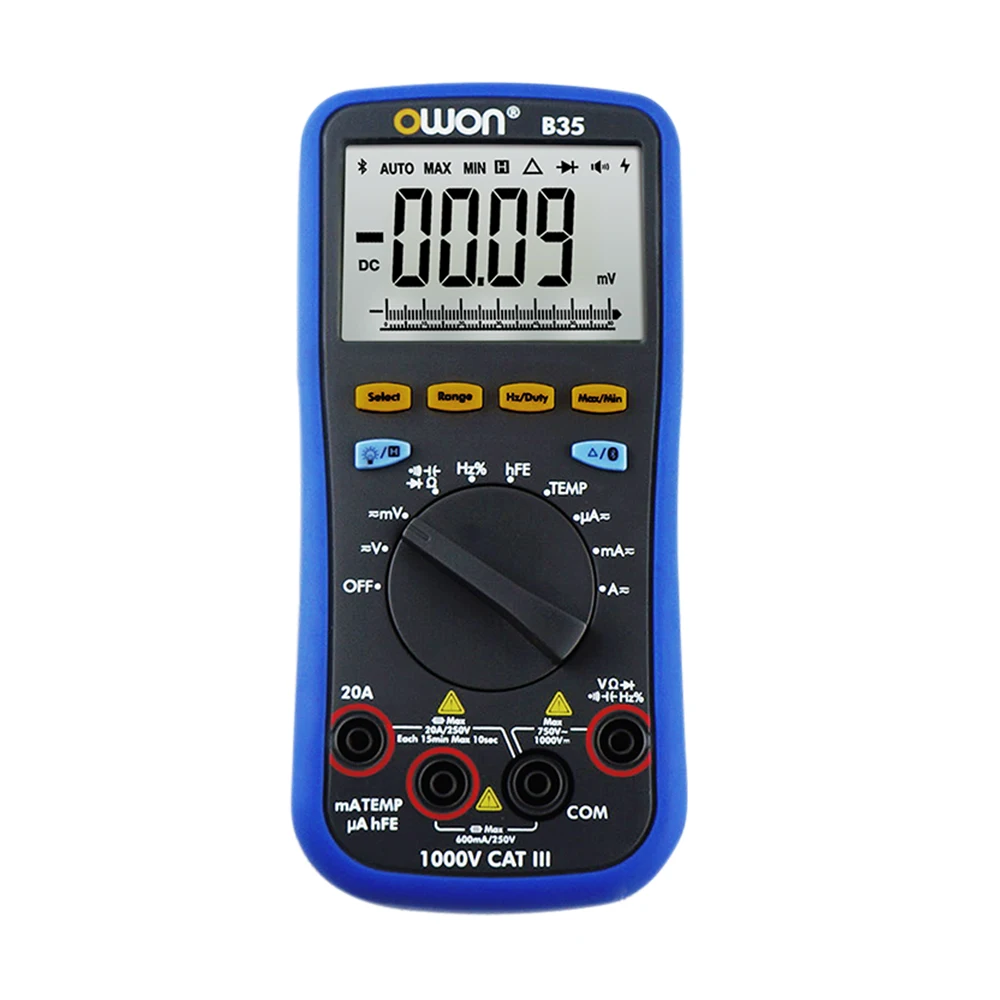 OWON Handheld Digital True RMS Multimeter B35 / B35T / B35T+ 3 5/6 Digitals Multimetro With Bluetooth Multimeters