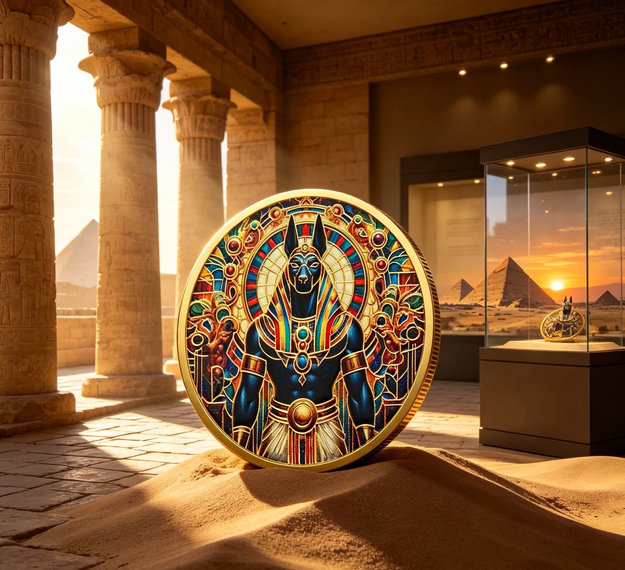 Doghead God Anubis Commemorative Coin Souvenir  Ancient Egyptian Death Guardian