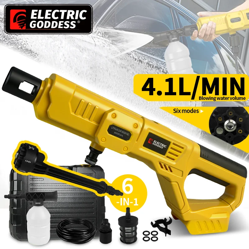 200Bar Car High Pressure Cleaner Washer Spray Water Gun Cordless Car Wash Pressure Water Cleaning For Dewalt 20V Battery Pin