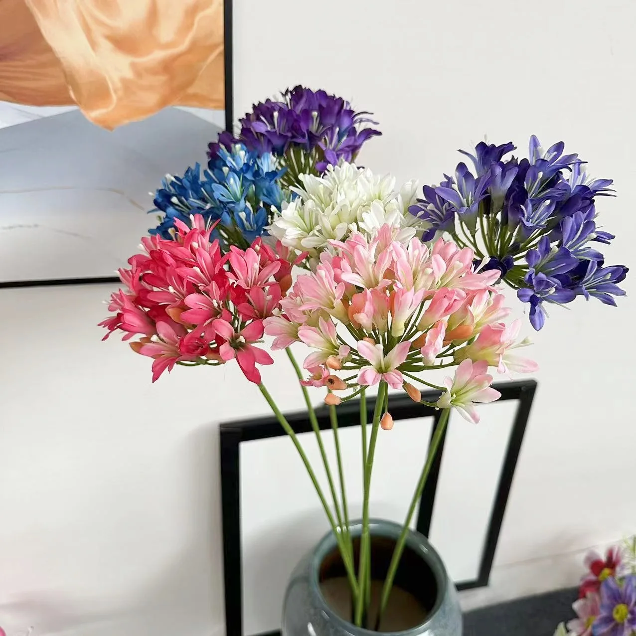 

Single High-quality Agapanthus Artificial Flowers for Home Display, Wedding Decoration, Party Event Photography and Other Scenes