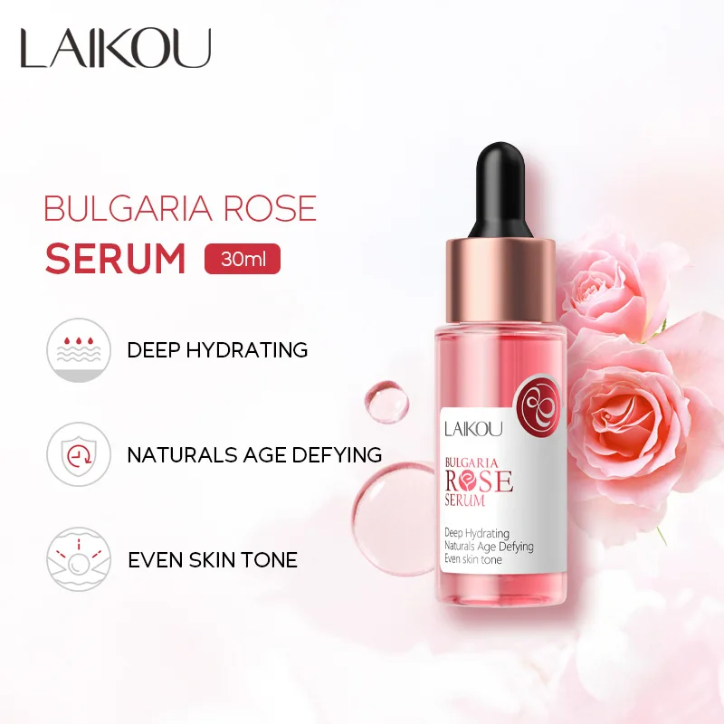 Laikou Rose Essence Facial Essence Anti -wrinkle Whitening Facial Nursing Anti -aging Dry Dry Skin Rose Essence 30ml
