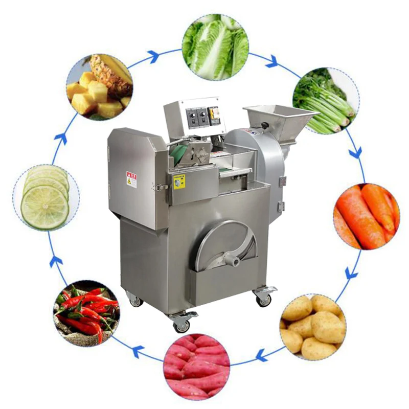 Commercial Double Head High Output Vegetable Slicing Shredding Dicing Segment Cutting Machine Vegetable Cutter Machine