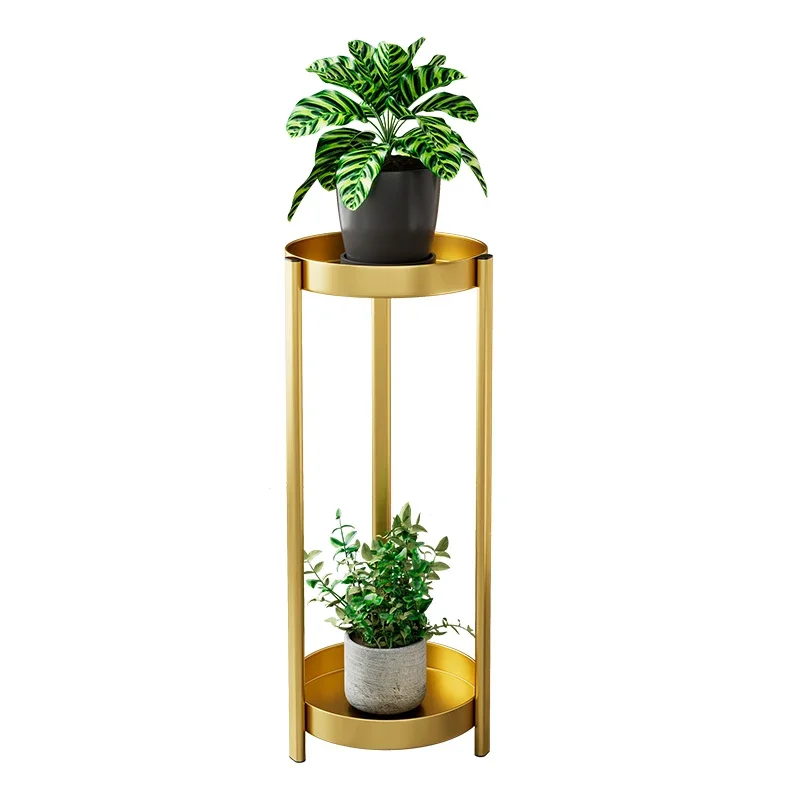 Light Luxury Iron Flower Stand, Floor Type, Multi-storey, Indoor Plant Shelves, Anti Drop Storage Rack, Home Living Room