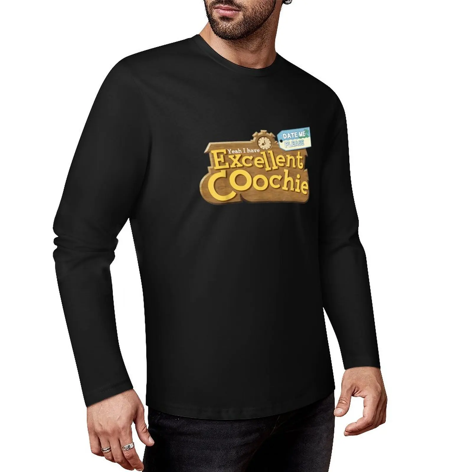 yeah i have excellent coochie Long T-Shirt oversized t shirt tops sweat shirt heavyweight t shirts for men