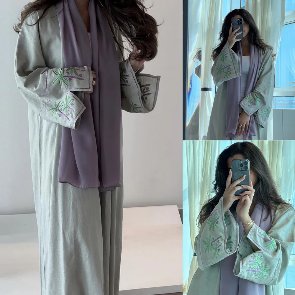 

Fashion Oversized Abaya Embroidery Muslim Dress Dubai Full Length Bat Sleeve Arabic Abaya Dubai Muslim Islam Robe Eid Ramadan