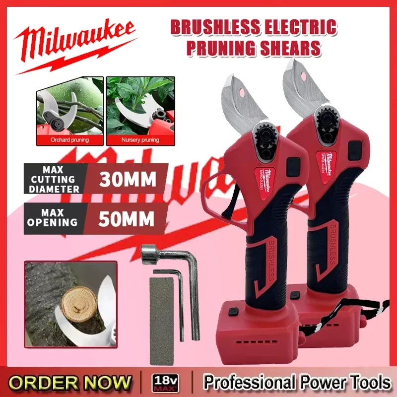 

Milwaukee 4 шестерни бесщеточный электрический секатор беспроводной ручной фруктовый куст обрезка ветвей деревьев резак для батареи 18 В 20 В